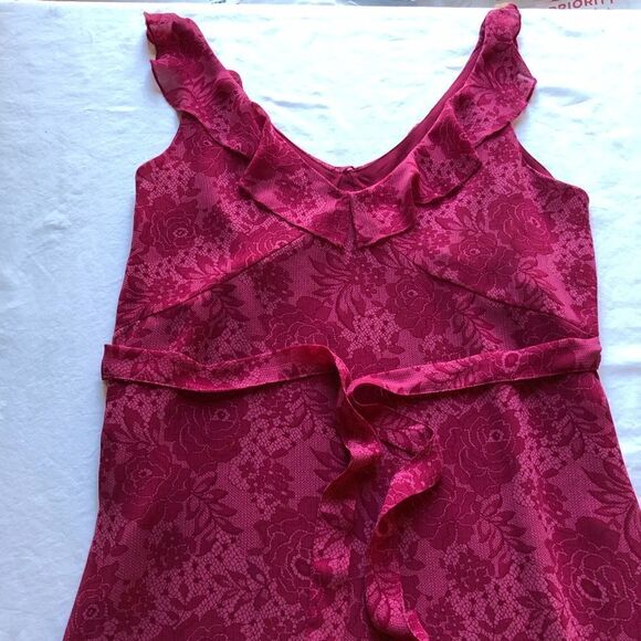 Old Navy collection sun dress Midi sleeveless cranberry v neck lined Size 6 - Picture 7 of 7